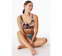 Bustier-Bikini-Top Jersey Blumen multicolor - Aqua 38