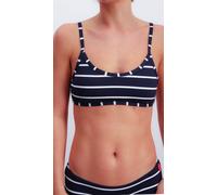 Bustier-Bikini-Top JOOP "JEANS Easy Summer", Damen, Gr. 38, N-Gr, navy aop, Microfaser, Obermaterial: 83% Polyamid, 17% Elasthan, gestreift, modisch, Bikini-Oberteile, im lässigen Streifen-Design, her