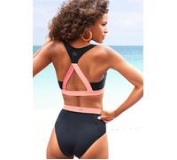 Bustier-Bikini-Top LASCANA ACTIVE "Janni", Damen, Gr. 36, Cup A/B, schwarz, Recycling-Polyamid, kontrastfarbene Details, unifarben, Bikini-Oberteile, mit kontrastfarbenen Details (33068550-36) schwarz