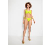 Bustier-Bikini-Top LSCN BY LASCANA "Gina", Damen, Gr. 40, Cup C/D, grün (lime), Recycling-Polyamid, unifarben, Bikini-Oberteile Bustier-Bikini-Top, mit Cut-Out vorne (65722510-40)