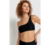 Bustier-Bikini-Top LSCN BY LASCANA "Gina", Damen, Gr. 40, Cup C/D, schwarz, Recycling-Polyamid, unifarben, Bikini-Oberteile Bustier-Bikini-Top, in One-Shoulder-Optik (70429315-40)