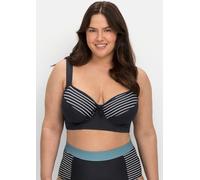 Bustier-Bikini-Top SHEEGO, Damen, Gr. 42, Cup C, blau (marine, gestreift), Elasthan, Polyamid, Bikini-Oberteile (61804250-42) marine, gestreift