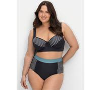 Bustier-Bikini-Top SHEEGO, Damen, Gr. 42, Cup D, blau (marine, gestreift), Elasthan, Polyamid, Bikini-Oberteile (38334654-42) marine, gestreift