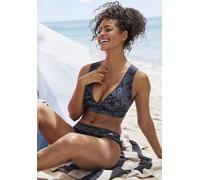 VENICE BEACH Bustier-Bikini-Top Damen schwarz bedruckt Gr.40 Cup A/B