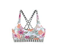 Bustier-Bikini-Top VENICE BEACH "Summer", Damen, Gr. 42, N-Gr, weiß (weiß bedruckt), Polyamid, Xtra Life LYCRA, floral, Bikini-Oberteile, mit gerkreuzten Trägern (75345202-42) weiß bedruckt