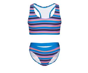 Bustier-Bikini TROLLKIDS "Girls Kvalvika Bikini", Mädchen, Gr. 104, N-Gr, bunt (dynamic blau, candy pink), Obermaterial: 92% Polyester, 8% Elasthan, Bikini-Sets, für Kinder und Jugendliche, schnell tr