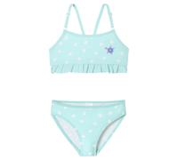 Bustier-Bikini Wirkware recycelt LSF40+ Herzen Schildkröte Rüschen hellgrün - Aqua 128