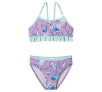 Bustier-Bikini Wirkware recycelt LSF40+ Meerestiere Rüschen beere - Aqua 116