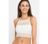 Bustier BONPRIX "Bustier aus dehnbarer Spitze", Damen, Gr. 40, N-Gr, weiß, Obermaterial: 90% Polyamid, 10% Elasthan. Futter: 100% Baumwolle, BHs Bustier, Bustier aus dehnbarer Spitze (42897500-40) wei