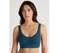 Bustier CALIDA "Elastic", Damen, Gr. L (48/50), N-Gr, blau (deep dive petrol), Single Jersey, Obermaterial: 94% Baumwolle, 6% Elasthan, unifarben, figurbetont, BHs Bustier, breites Unterbrustband, ohn