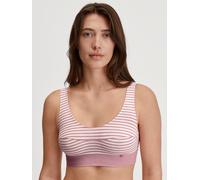 Bustier CALIDA "Elastic", Damen, Gr. M (44/46), N-Gr, rosa (rose print), Single Jersey, Obermaterial: 94% Baumwolle, 6% Elasthan, figurbetont, BHs Bustier, breites Unterbrustband, ohne Bügel, Baumwoll
