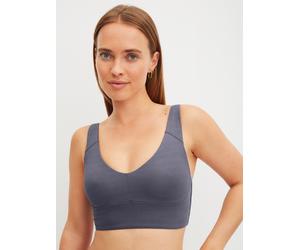 Bustier CALIDA "Natural Skin", Damen, Gr. S (40/42), N-Gr, grau (graystone), Interlock, Obermaterial: 83% Modal (TENCEL™), 17% Elasthan, BHs Bustier, aus weicher Interlock-Qualität, atmungsaktiv, ohne