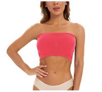 Bustier Damen Nahtlose Bandeau BH Damen Trägerloser Bustier Top ohne Bügel Schulterfrei Bra Tube Top mit Transparenten Trägern Bequem Atmungsaktiv Skinny BH ohne bügel super Push up trägerlos