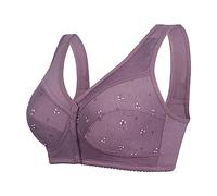 Bustier Damen Xxl Sale Bequemer Baumwoll Bh Für Senioren 2024 Neuer Bequemer Bh Damen Große Größe Vorne Offen Schnalle Nicht-Stahl-Ring Versammelt, Um Seite Brüste Schön Zurü Bustier Mit Bügel Sale