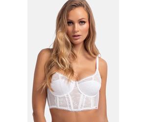 Bustier DORINA "Arya", Damen, Gr. 90, Cup C, weiß, Obermaterial: 64% Polyamid, 27% Polyester, 9% Elasthan, BHs Bustier, mit Spitzen- und Netzbesatz, mit Bügel (89965200-90) weiß
