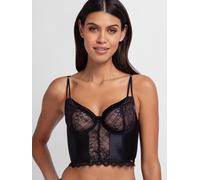 Bustier DORINA "Hasina", Damen, Gr. 85, Cup C, schwarz, Spitze, Obermaterial: 54% Polyamid, 37% Polyester, 9% Elasthan, unifarben, BHs Bustier, mit zarter Spitze und glänzendem Satin, verstellbare Trä