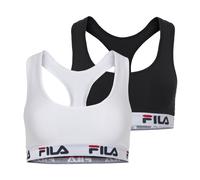 Bustier FILA "WOMAN BUSTIER", Damen, Gr. L, N-Gr, schwarz-weiß (schwarz, weiß), Obermaterial: 95% Baumwolle, 5% Elasthan, unifarben, BHs Bustier, ohne Polsterung und ohne Bügel, Racerbackrücken (96617