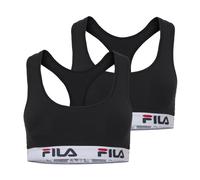 Bustier FILA "WOMAN BUSTIER", Damen, Gr. S, N-Gr, schwarz, Obermaterial: 95% Baumwolle, 5% Elasthan, unifarben, BHs Bustier, ohne Polsterung und ohne Bügel, Racerbackrücken (54257037-S)