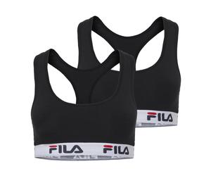 Bustier FILA "WOMAN BUSTIER", Damen, Gr. S, N-Gr, schwarz, Obermaterial: 95% Baumwolle, 5% Elasthan, unifarben, BHs Bustier, ohne Polsterung und ohne Bügel, Racerbackrücken (54257037-S) schwarz