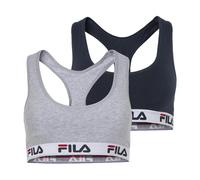 Bustier FILA "WOMAN BUSTIER", Damen, Gr. XL, N-Gr, blau (navy grau), Obermaterial: 95% Baumwolle, 5% Elasthan. Obermaterial 2: 67% Baumwolle, 28% Polyester, 5% Elasthan, unifarben, BHs Bustier, ohne P