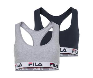 Bustier FILA "WOMAN BUSTIER", Damen, Gr. XL, N-Gr, blau (navy grau), Obermaterial: 95% Baumwolle, 5% Elasthan. Obermaterial 2: 67% Baumwolle, 28% Polyester, 5% Elasthan, unifarben, BHs Bustier, ohne P