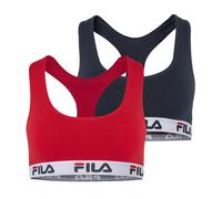 Bustier FILA "WOMAN BUSTIER", Damen, Gr. XL, N-Gr, rot (rot navy), Obermaterial: 95% Baumwolle, 5% Elasthan, unifarben, BHs Bustier, ohne Polsterung und ohne Bügel, Racerbackrücken (46768367-XL) rot n