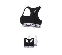 Bustier FILA "WOMAN BUSTIER", Damen, Gr. XL, N-Gr, schwarz-weiß (schwarz, weiß), Obermaterial: 95% Baumwolle, 5% Elasthan, unifarben, BHs Bustier, ohne Polsterung und ohne Bügel, Racerbackrücken (9661