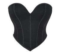 Bustier Korsett Damen Tops Faschingskostüme Satin Floral Corsage Bustiers Gothic Corsette Mittelalterliche Schnürbrust Elegant Overbust Bodyshaper Dessous Taillenmieder Cincher(#F Black,M)