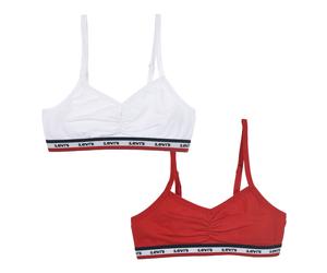 Bustier LEVI'S KIDS, Mädchen, Gr. M (134/140), N-Gr, rot (weiß, rot), Obermaterial: 95% Baumwolle, 5% Elasthan, körpernah, BHs Bustier, for GIRLS (70118414-M) weiß, rot