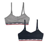 Bustier LEVI'S KIDS, Mädchen, Gr. M (140/152), N-Gr, blau (grau, meliert, marine), Graumeliert (Obermaterial): 57% Baumwolle, 38% Polyester, 5% Elasthan. Obermaterial: 95% Baumwolle, 5% Elasthan, meli