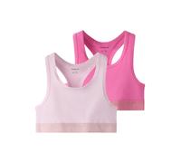 Bustier NAME IT "NKFSHORT TOP 2P NOOS", Damen, Gr. 158/164, N-Gr, N-Gr, rosa (strawberry moon), Jersey, Obermaterial: 95% Baumwolle, 5% Elasthan, unifarben, eng, BHs Bustier (18923462-158) strawberry