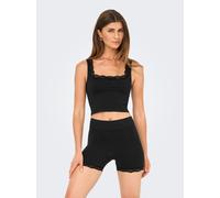Bustier ONLY "ONLVICKY LACE SINGLET SQUARE NECK ACC", Damen, Gr. L/XL, N-Gr, schwarz, Jersey, Obermaterial: 90% Polyamid, 10% Elasthan, unifarben, BHs Bustier, Materialmix (19230219-L) schwarz