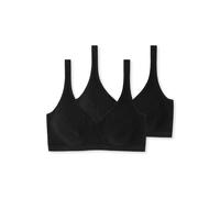 Schiesser Bustier 2er-Pack mit Cups Organic Cotton schwarz - 95/5 für Damen 80B