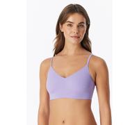 Bustier SCHIESSER "Invisible Soft", Damen, Gr. 40, N-Gr, 821, lila, Single Jersey, Obermaterial: 75% Polyamid, 25% Elasthan, körpernah, BHs Bustier, Mikrofaser, herausnehmbare Pads, V-Ausschnitt, Lase