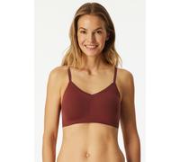 Bustier SCHIESSER "Invisible Soft Lace", Damen, Gr. 36, N-Gr, braun (burgund), Single Jersey, Obermaterial: 75% Polyamid, 25% Elasthan, BHs Bustier, herausnehmbare Pads, V-Ausschnitt, Spitze vorn, Las
