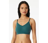 Bustier SCHIESSER "Invisible Soft Lace", Damen, Gr. 44, N-Gr, 700, grün, Single Jersey, Obermaterial: 75% Polyamid, 25% Elasthan, BHs Bustier, herausnehmbare Pads, V-Ausschnitt, Spitze vorn, Lasercut-