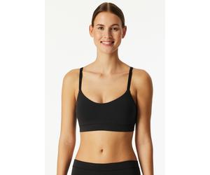 Bustier SCHIESSER "Unique Cotton", Damen, Gr. 48, N-Gr, schwarz, Obermaterial: 90% Baumwolle, 10% Elasthan, unifarben, BHs Bustier, mit herausnehmbaren Pads, ohne Bügel (60332201-48) schwarz
