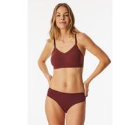 Bustier SCHIESSER "Invisible Soft Lace", Damen, Gr. 42, N-Gr, burgund, Single Jersey, Obermaterial: 75% Polyamid, 25% Elasthan, BHs, herausnehmbare Pads, V-Ausschnitt, Spitze vorn, Lasercut-Abschlüsse