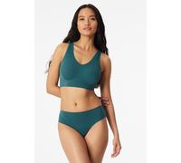 Bustier SCHIESSER "Invisible Soft Lace", Damen, Gr. 36, N-Gr, 700, grün, Single Jersey, Obermaterial: 75% Polyamid, 25% Elasthan, BHs Bustier, herausnehmbare Pads, Spitzeneinsatz, V-Ausschnitt (628647