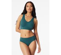 Bustier SCHIESSER "Invisible Soft Lace", Damen, Gr. 46, N-Gr, 700, grün, Single Jersey, Obermaterial: 75% Polyamid, 25% Elasthan, BHs Bustier, herausnehmbare Pads, Spitzeneinsatz, V-Ausschnitt (628647