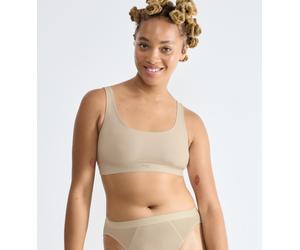 Bustier SLOGGI "EVER Ease", Damen, Gr. L, N-Gr, beige (sand beige), Single Jersey, Obermaterial: 82% Baumwolle, 18% Elasthan, BHs Bustier, temperaturausgleichend, Baumwolle, U-Ausschnitt, atmungsaktiv