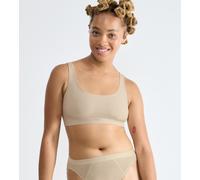 Bustier SLOGGI "EVER Ease", Damen, Gr. XL, N-Gr, beige (sand beige), Single Jersey, Obermaterial: 82% Baumwolle, 18% Elasthan, BHs Bustier, temperaturausgleichend, Baumwolle, U-Ausschnitt, atmungsakti