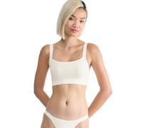 Bustier SLOGGI "GO Casual", Damen, Gr. XS, N-Gr, weiß (silk weiß), Single Jersey, Obermaterial: 82% Baumwolle, 18% Elasthan, clean, unifarben, BHs Bustier, weiche und atmungsaktive Baumwollqualität (9
