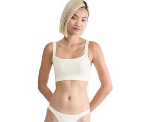 Bustier SLOGGI "GO Casual", Damen, Gr. XXL, N-Gr, weiß (silk weiß), Single Jersey, Obermaterial: 82% Baumwolle, 18% Elasthan, clean, unifarben, BHs Bustier, weiche und atmungsaktive Baumwollqualität (
