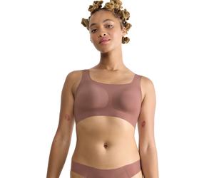 Bustier SLOGGI "ZERO Feel 2.0 Top", Damen, Gr. L, N-Gr, braun (cacao), Single Jersey, Obermaterial: 76% Polyamid, 24% Elasthan, BHs Bustier, nahtlos und unsichtbar (71482201-L) cacao