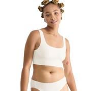 Bustier SLOGGI "ZERO Feel 2.0 Top", Damen, Gr. M, N-Gr, weiß (silk weiß), Single Jersey, Obermaterial: 76% Polyamid, 24% Elasthan, matt, unifarben, BHs Bustier, nahtlos und unsichtbar (86264113-M) sil