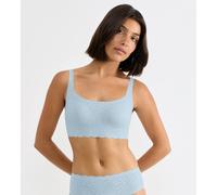 Bustier SLOGGI "ZERO Feel Bliss", Damen, Gr. M, N-Gr, blau (light blau), Spitze, Obermaterial: 76% Polyamid, 24% Elasthan, BHs Bustier, mit herausnehmbaren, atmungsaktiven Pads und Stretch-Spitze (161