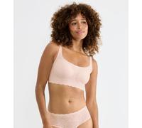 Bustier SLOGGI "ZERO Feel Bliss", Damen, Gr. XS, N-Gr, rosa (puff pink), Spitze, Obermaterial: 76% Polyamid, 24% Elasthan, BHs Bustier, mit herausnehmbaren, atmungsaktiven Pads und Stretch-Spitze (476