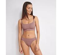 Bustier SLOGGI "ZERO Feel Bliss", Damen, Gr. XXL, N-Gr, braun (cacao), Spitze, Obermaterial: 76% Polyamid, 24% Elasthan, Jacquardmuster, unifarben, BHs Bustier, mit herausnehmbaren, atmungsaktiven Pad