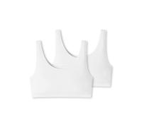 Bustier UNCOVER BY SCHIESSER "Uncover Cotton", Damen, Gr. L, N-Gr, weiß (100, weiß), Single Jersey, Obermaterial: 95% Baumwolle, 5% Elasthan, BHs Bustier, breite Träger, Cotton-Mix, elastisch, soft (7